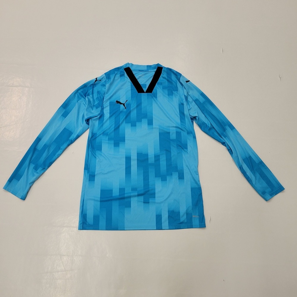 PUMA Men Team Target Goal Keeper‎ Jersey Long Sleeve Top Mens L GK Bright Aqua
